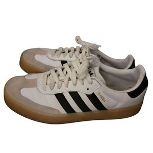 Platform Adidas White and Black Striped Sneakers Cc6